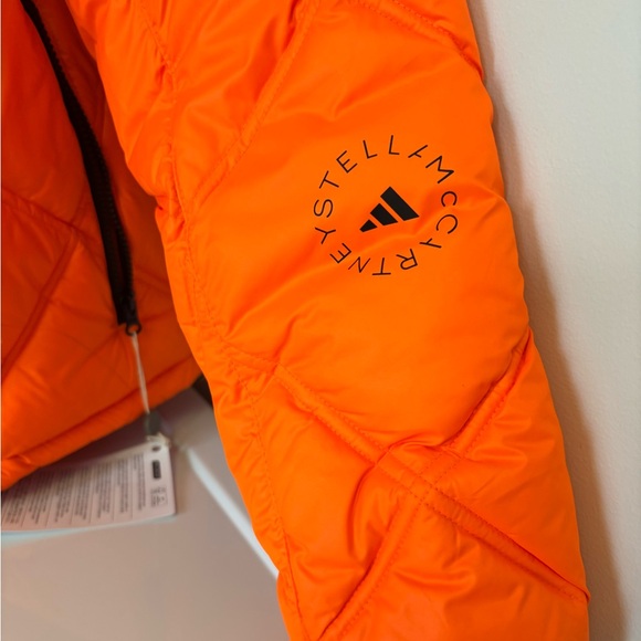 Adidas by Stella McCartney NWT Convertible Quilted Puffer Jacket Vest Orange XS - Picture 9 of 16